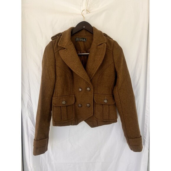 ZARA Trafaluc British Collection Wool Military Peacoat Jacket M Preppy Academia - Picture 1 of 10